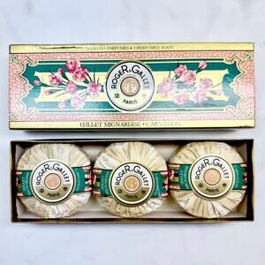 Vintage Roger & Gallet Carnation Soaps – Boxed 3 Perfumed French Soaps – Sealed